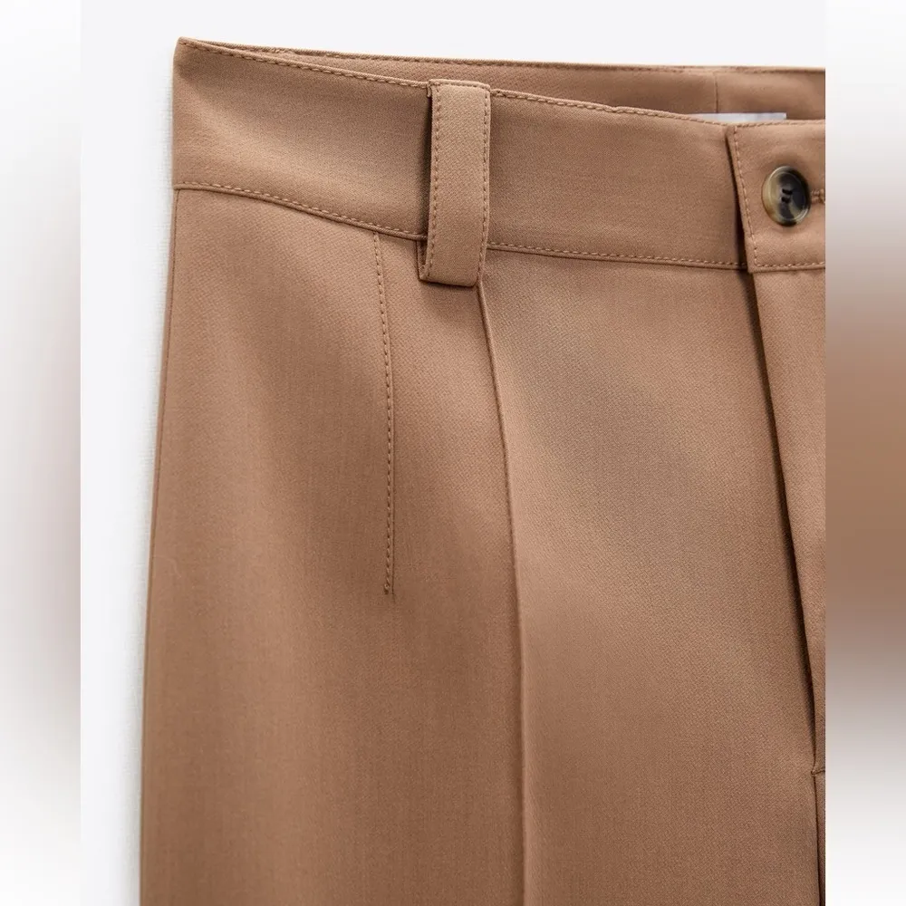 Zara New‎ Bloggers Fav Formal Mid-Rise Champagne Françoise Culottes Size M - Image 14