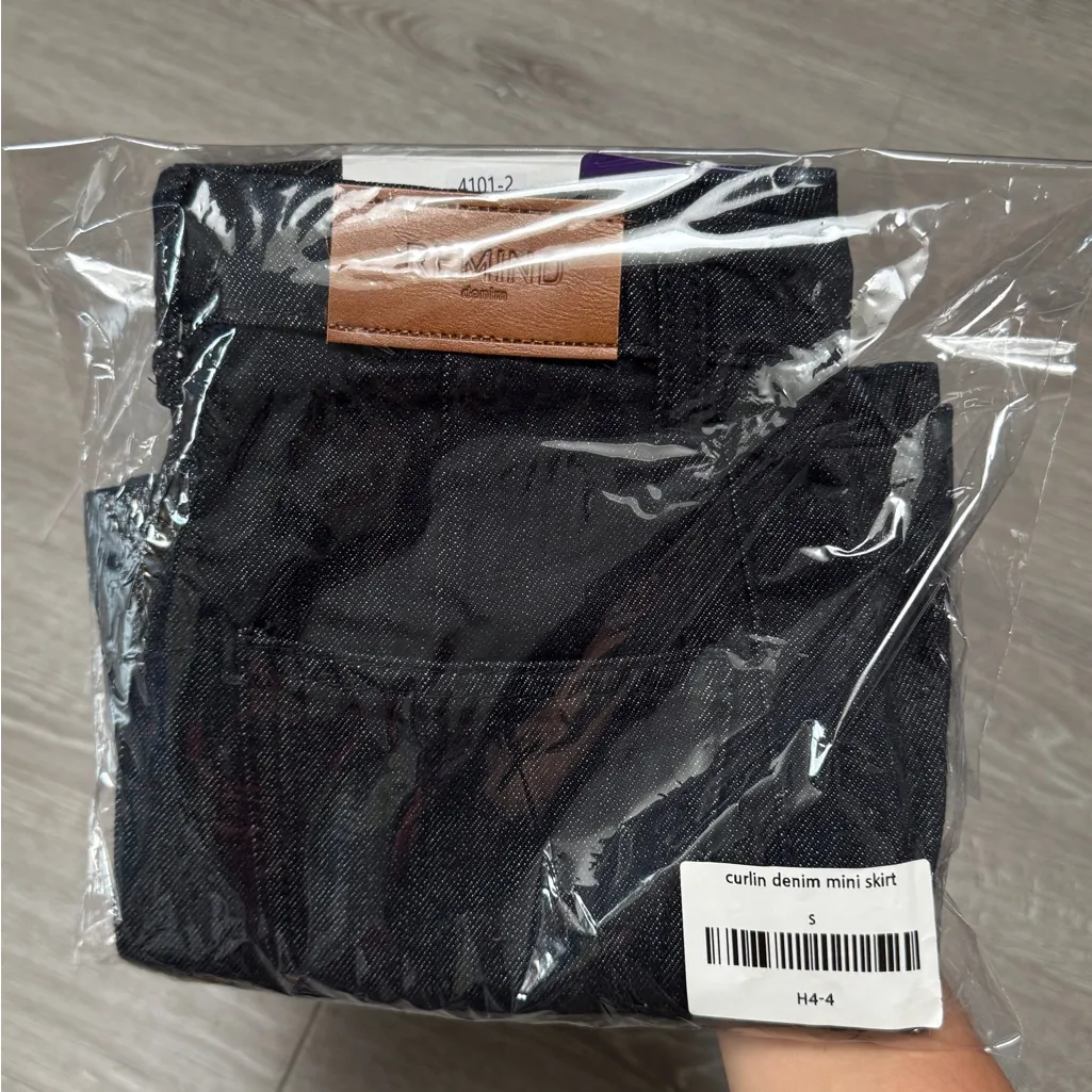 dark selvedge denim inspired skirt skort Black Size 2 - Image 2