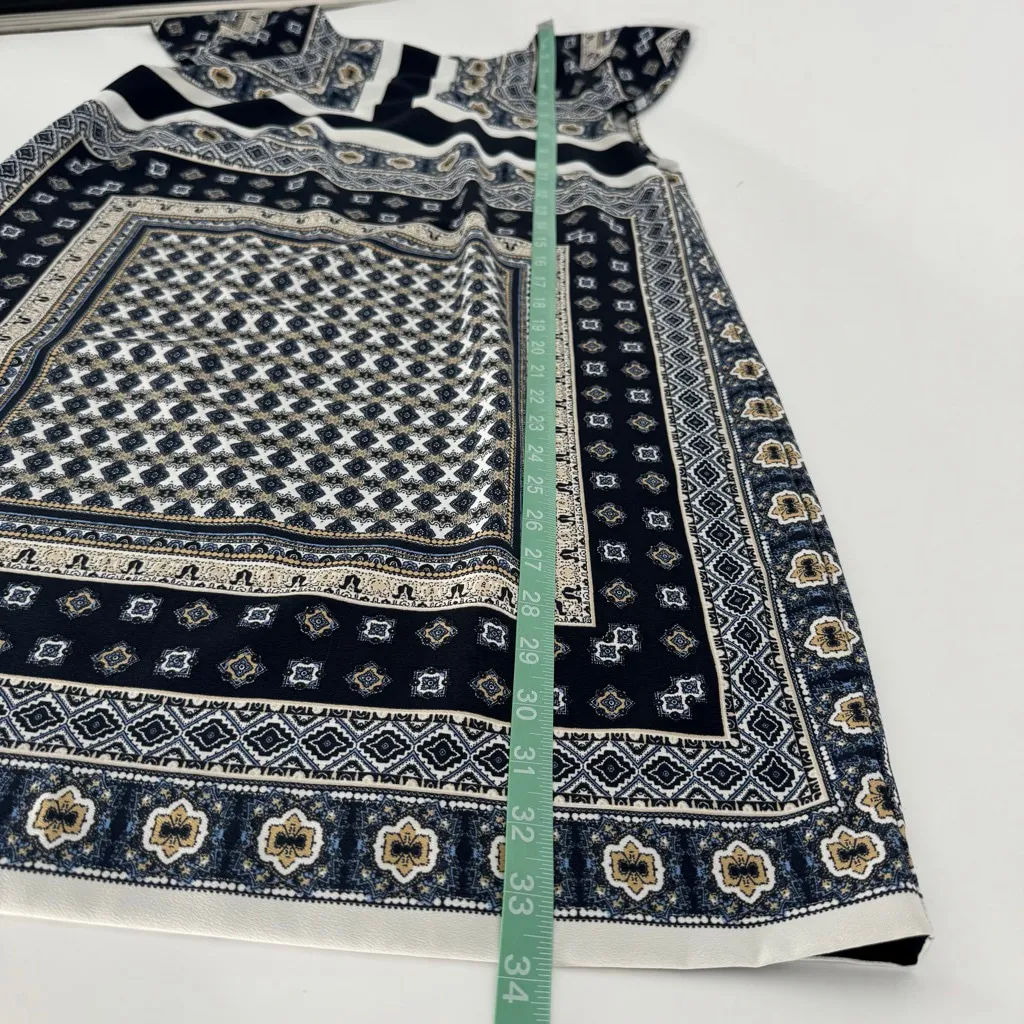 Mango MNG Navy White Patterned Mini Dress S - Image 9