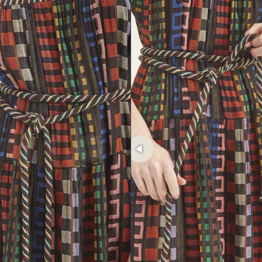 ace & jig Austin Cotton Belted Knee Length Casual Dress Size Small Fiesta - Image 9