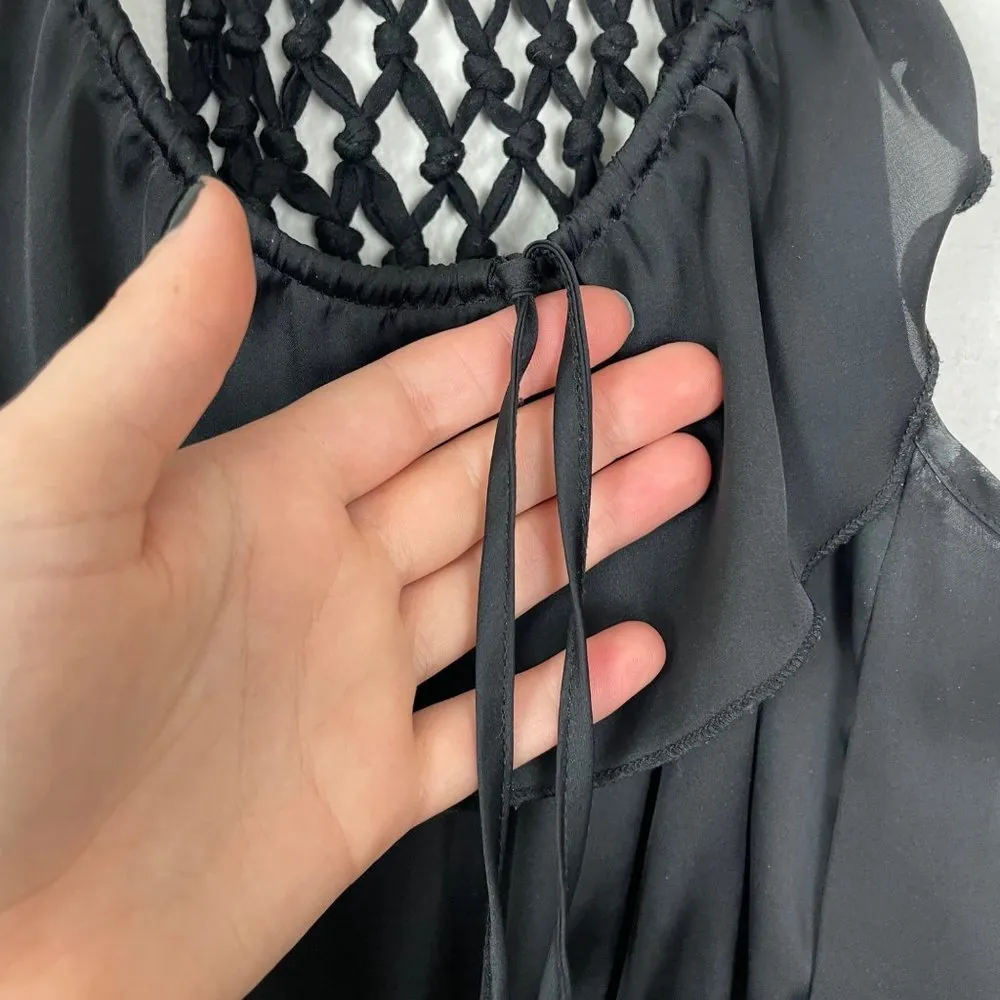 Xhilaration by Target Woman's Sz M Black Summer Beach‎ Dress Fit and Flare - Image 3