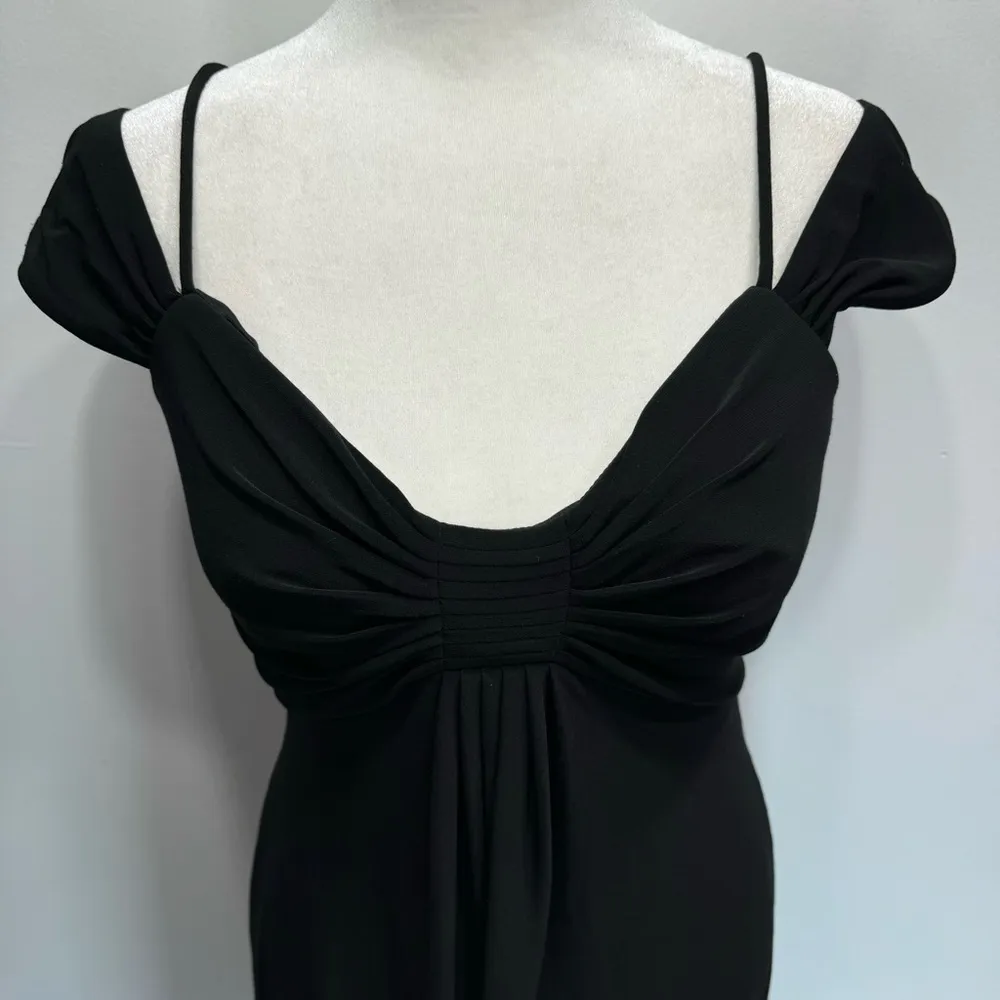 White House Black Market WHBM Little Black Dress Off Shoulder Pleated Size 6 - Image 12