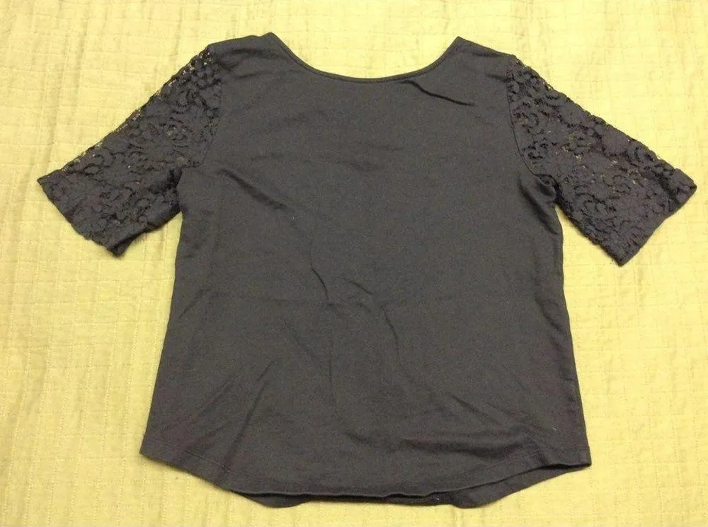 Ann Taylor Loft Black Blouse Top Small - Image 3