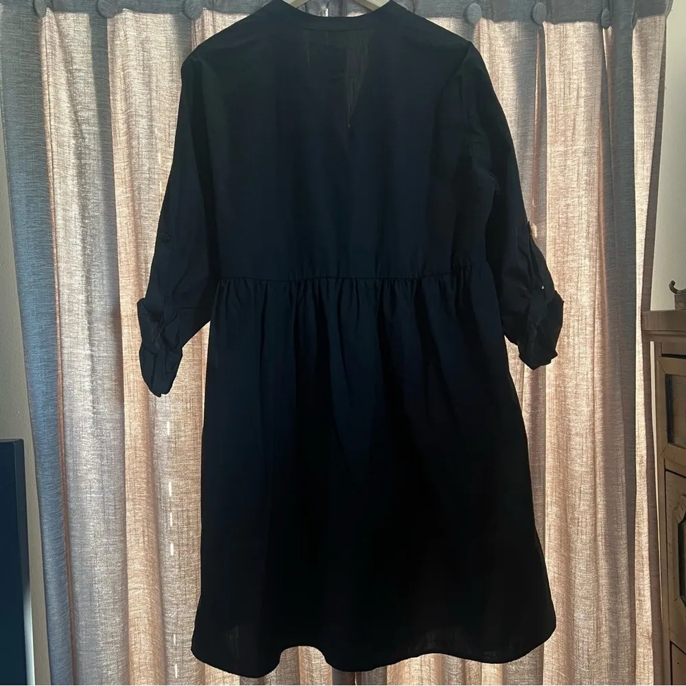 Gap Maternity Black Button Down Shirt Dress Size Large - Image 8