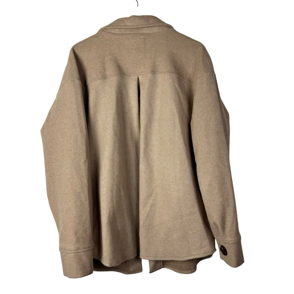 Boutique Ookie & Lala Camel Brown Unlined Button Down Shacket XL - Image 3