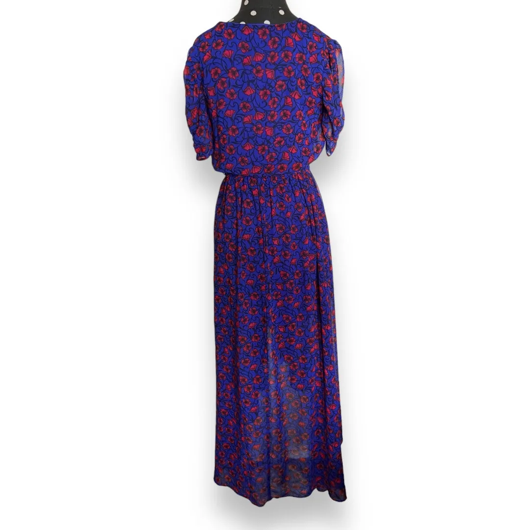 Disney Womens Dress Sz S‎ Blue Red Floral Snow White & The Seven Dwarfs Hi Low - Image 4