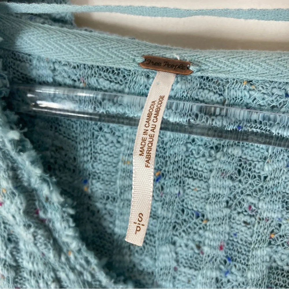 Free People | Baja Babe Hacci Blue Bell Sleeve Sweater S - Image 3