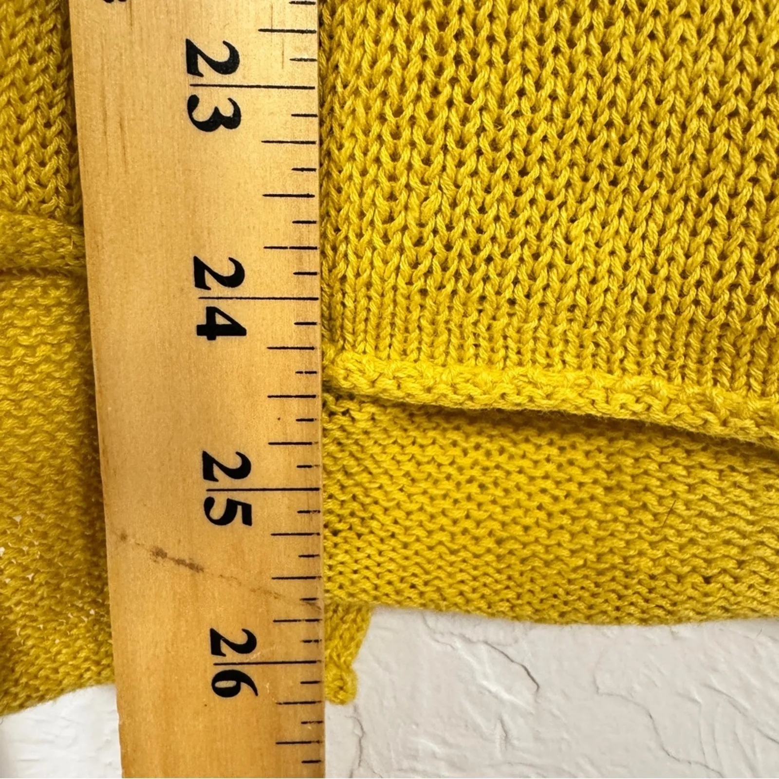 Moth Anthropologie Yellow Linen Open Knit Pullover Sweater Womens S Beach Casual - Image 6