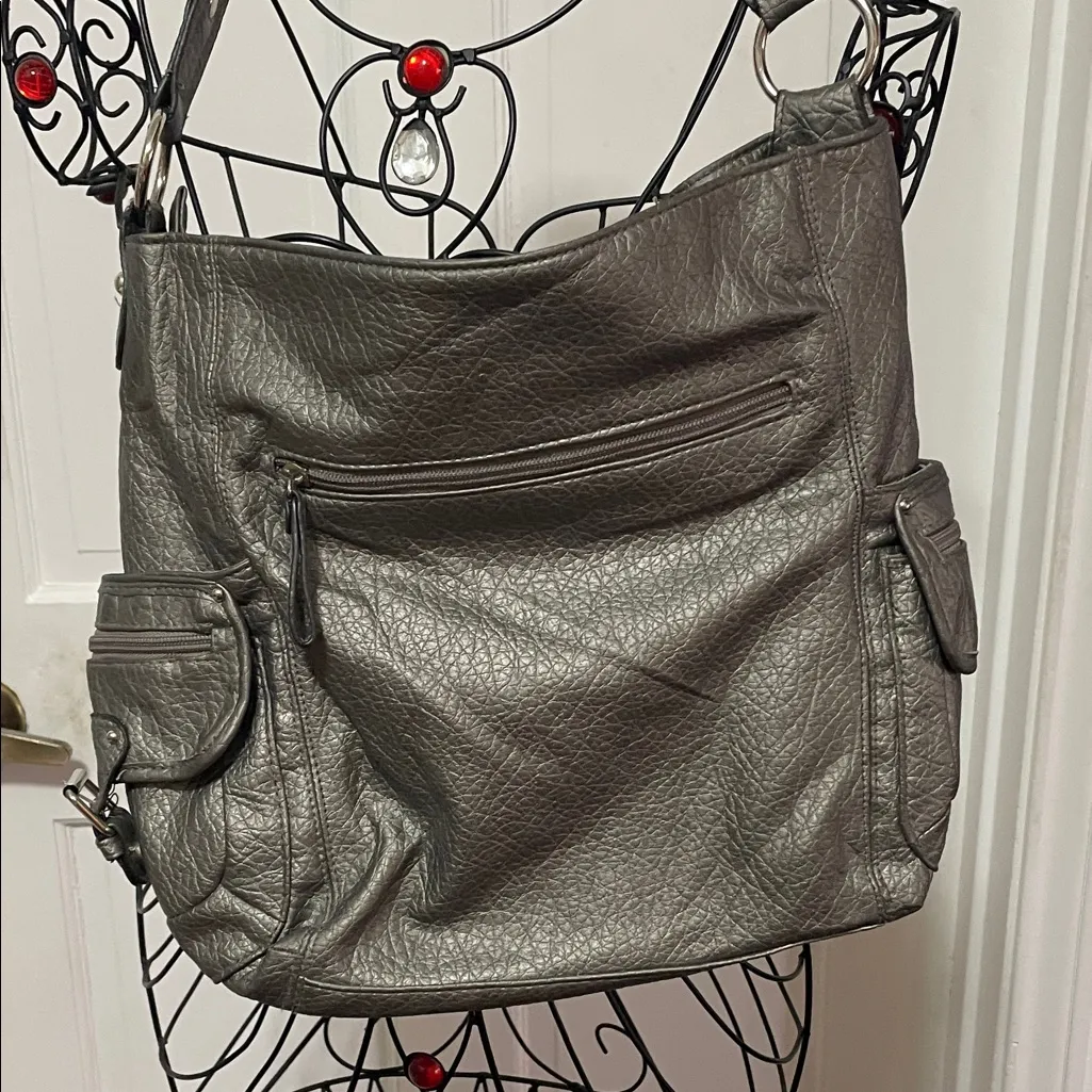 👽👽👽BOGOHO 👽👽👽Rosetti Metallic Gray Shoulder Bag - Image 5