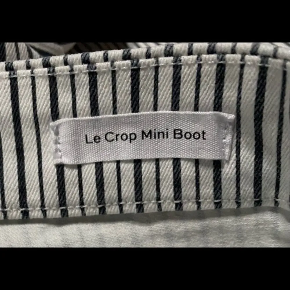 FRAME Le Crop Mini Boot Black and White Striped Jeans Size 27 NWT - Image 4