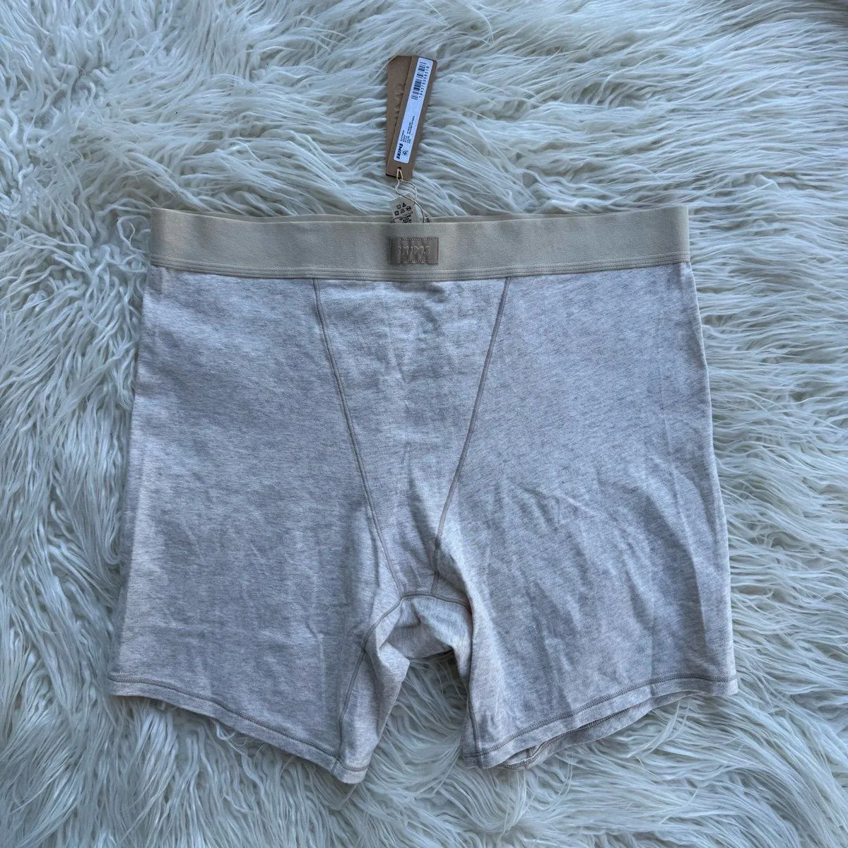 Skims Boyfriend Boxer Heather Oatmeal Size Large - Image 3
