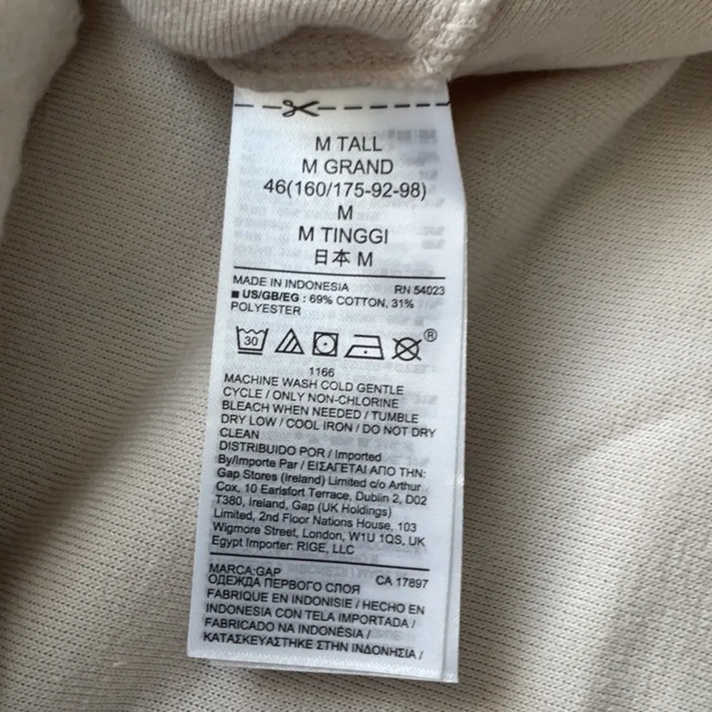 Gap Hoodie Oatmeal Color Medium Tall - Image 5