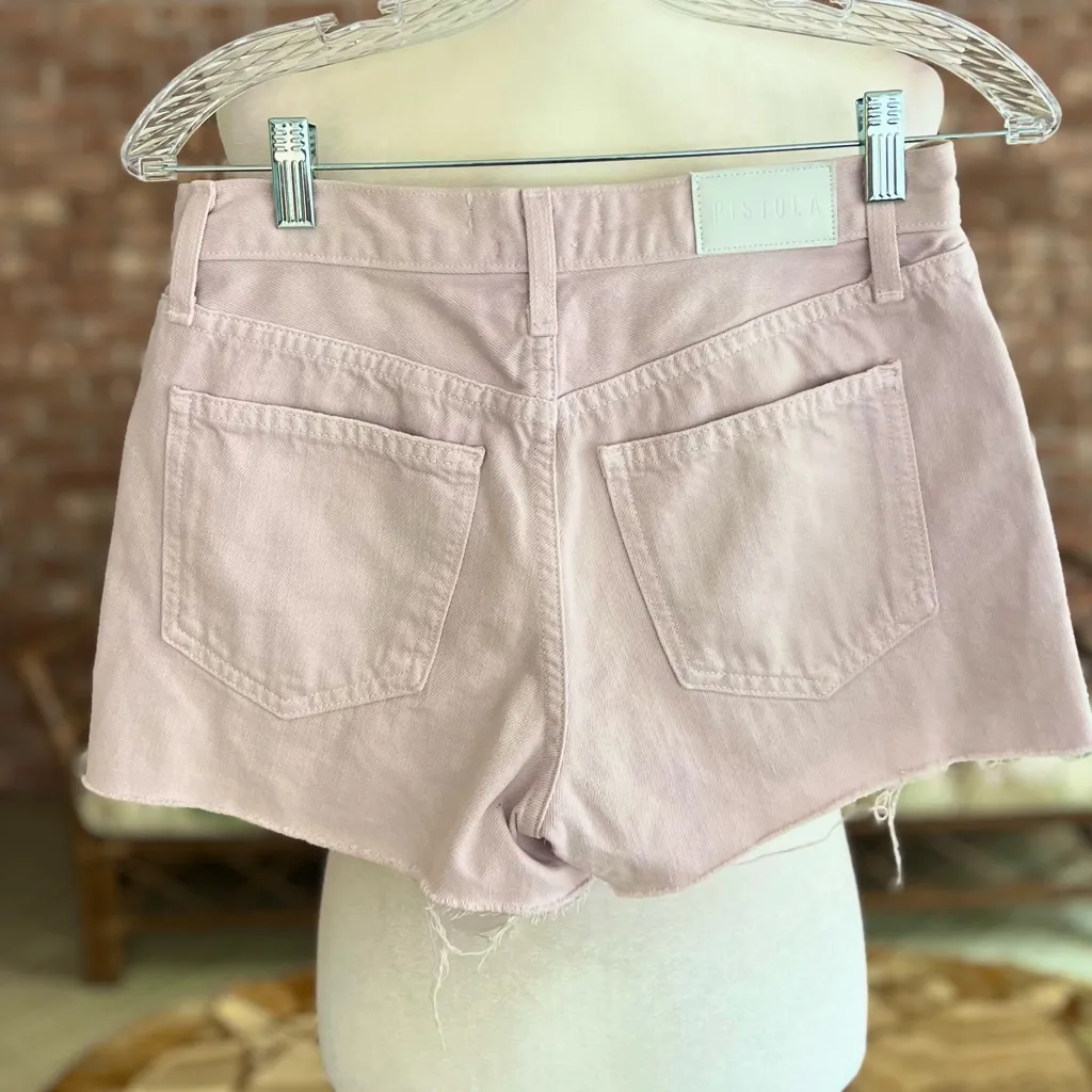 Pistola Shorts Denim Cutoffs Lilac Purple Raw Hem Distressed 26 Casual Summer - Image 3