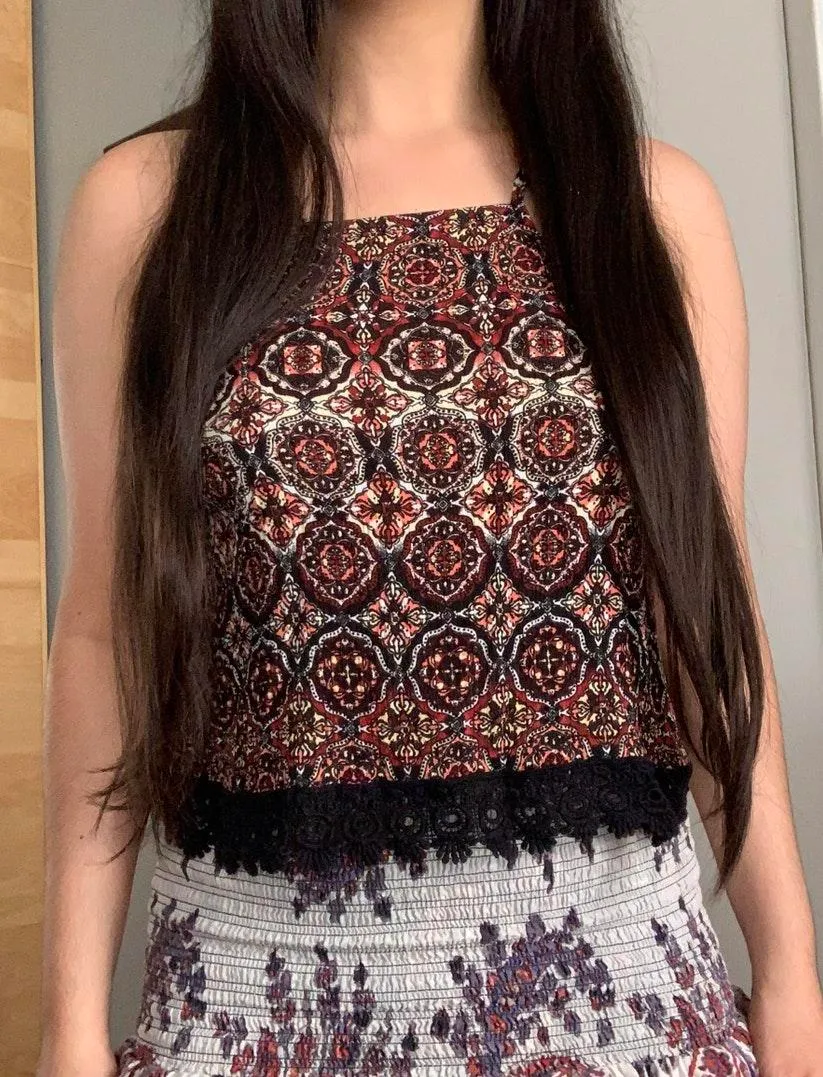 Twist Back Lace Knit Crop Top - Image 4