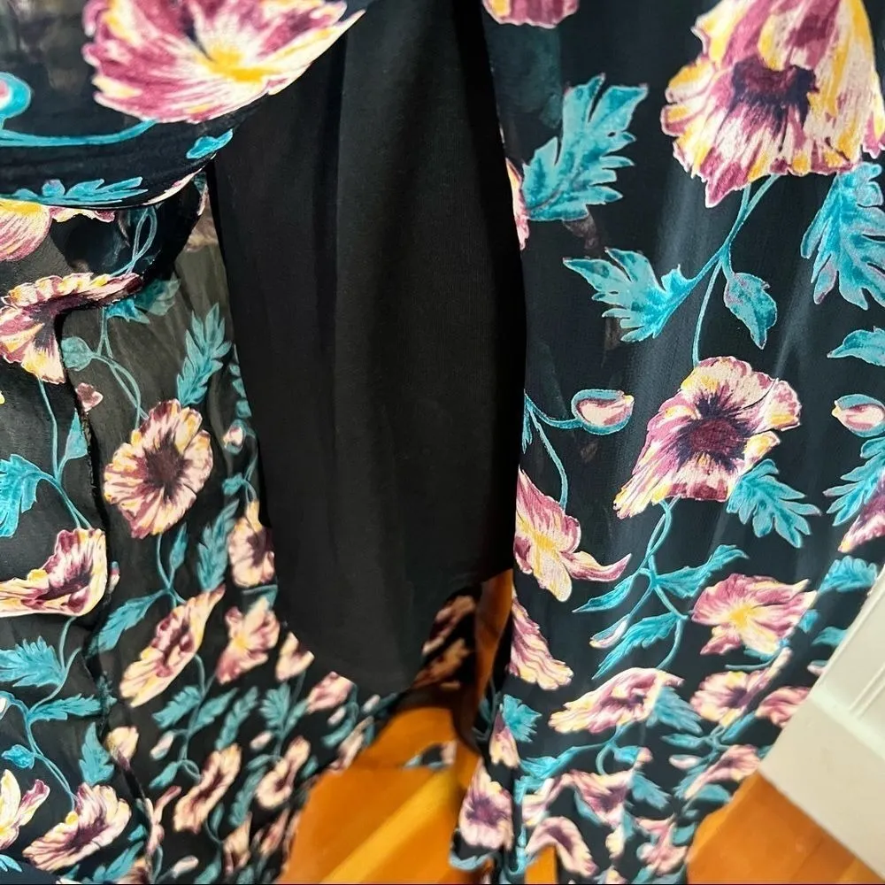 Band of Gypsies Floral Wrap Dress Long Sleeve Midi Bohemian Boho S - Image 10