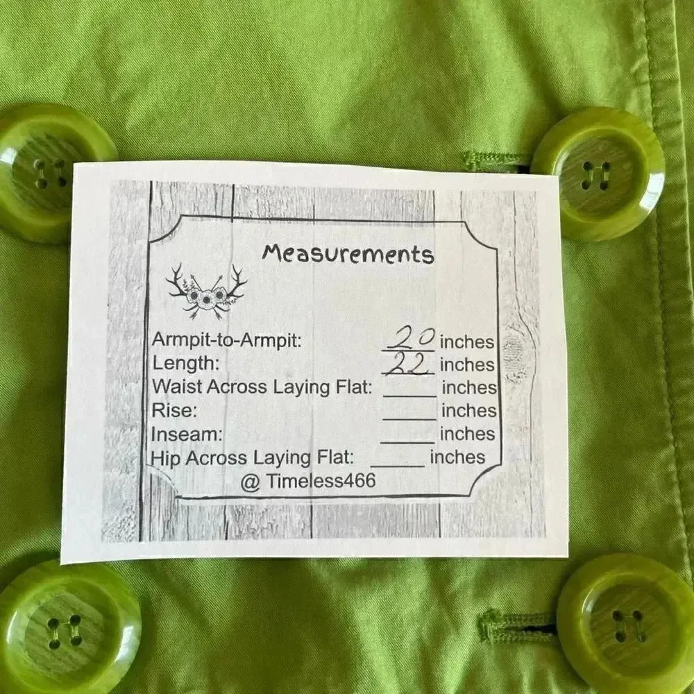 Style & Co Green Peplum Cotton Lightweight Military Style Cropped SZ MP # 1577 - Image 13