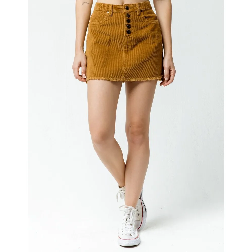 Indigo Rein Half Button Front Corduroy Mini Skirt Size 7 - Image 63