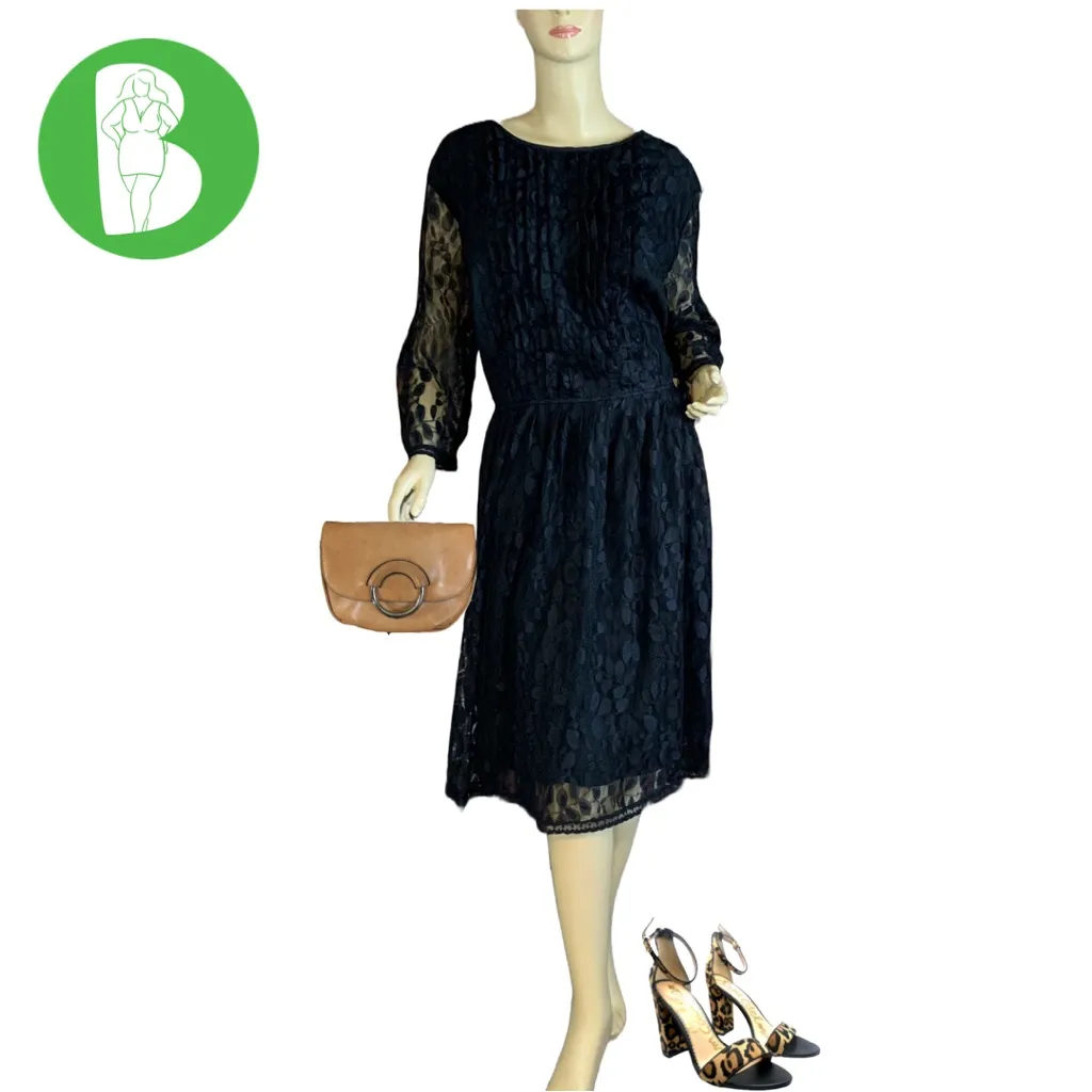 Eshakti  BLACK LACE SHEATH MIDI DRESS (24W) - Image 2