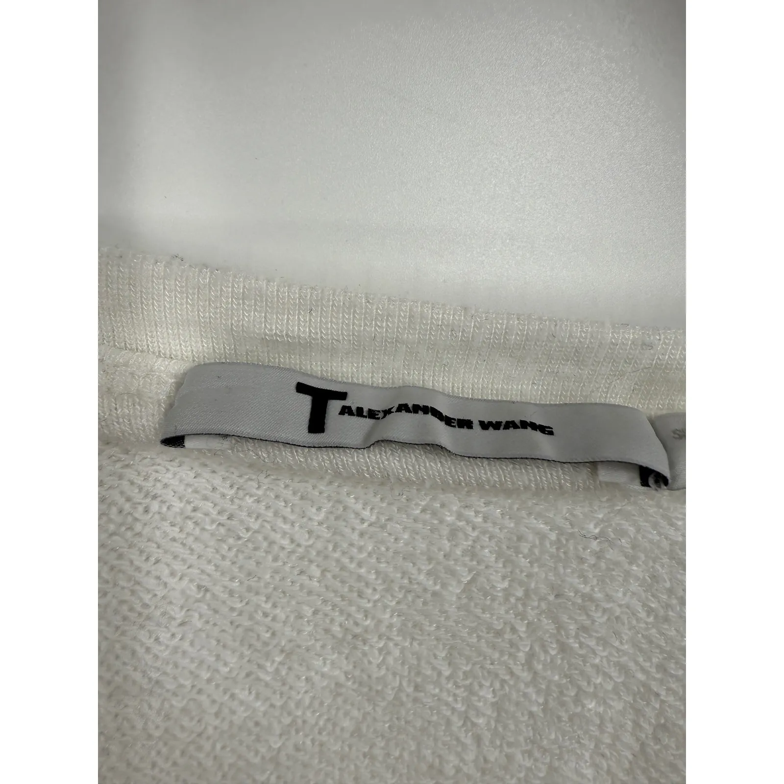 T by Alexander Wang White Textured Crewneck Sweatshirt Size Small - Image 2