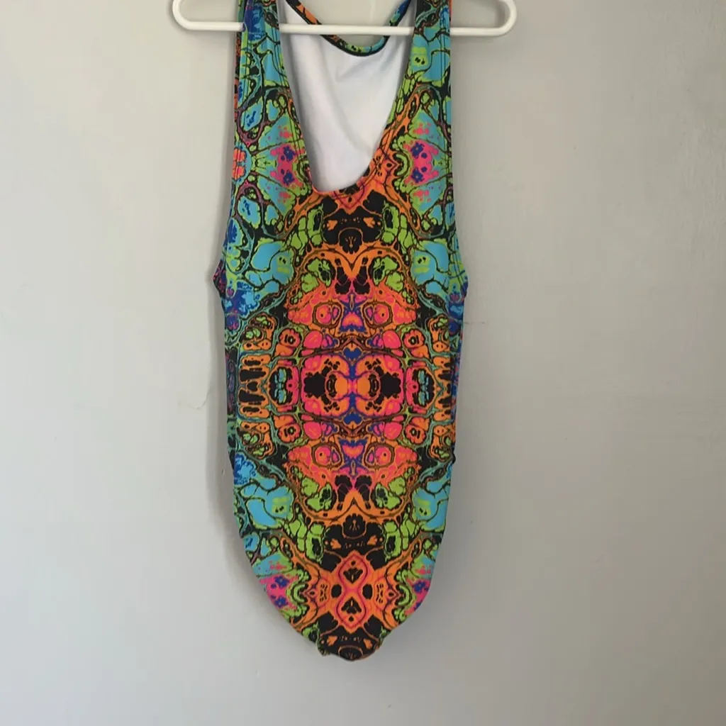 Freedom Rave Wear Colorful Patterned leotard. Blue - Image 3