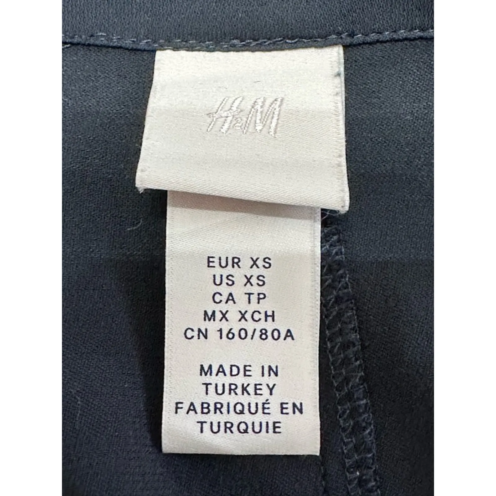 H&M A-Line Dress V Neck Long Sleeves Adjustable Belt Ties Black Women's XS NWOT - Image 7