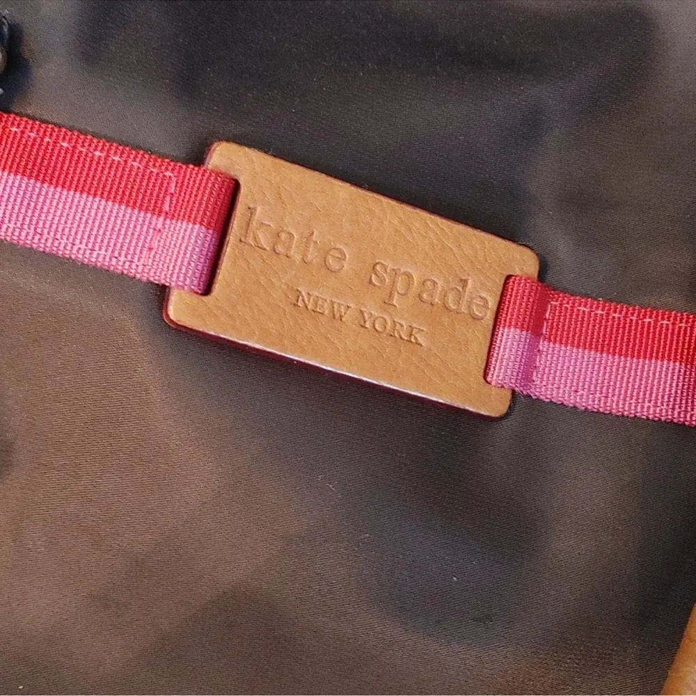 Kate Spade Vintage Brown Nylon & Tan Leather Trim & Handled Women's Satchel - Image 2