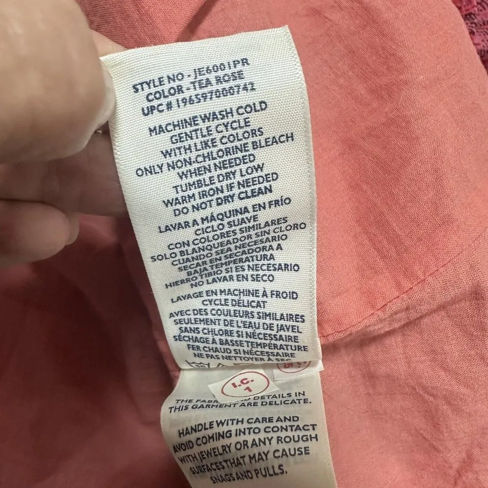 Joie Boho Tiered Maxi Dress Large Sundress Red Pink Tea Rose Sleeveless … - Image 6