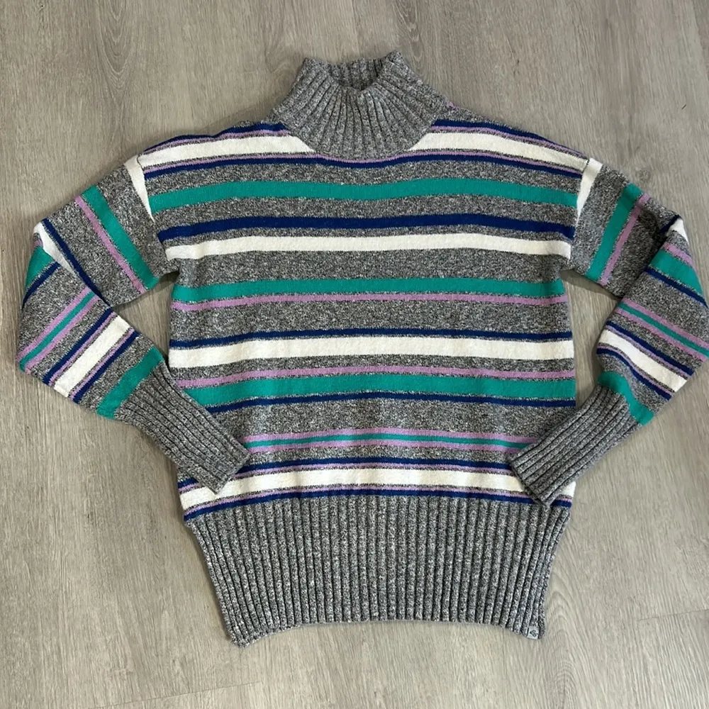 Eddie Bauer • striped mock neck sweater - Image 6