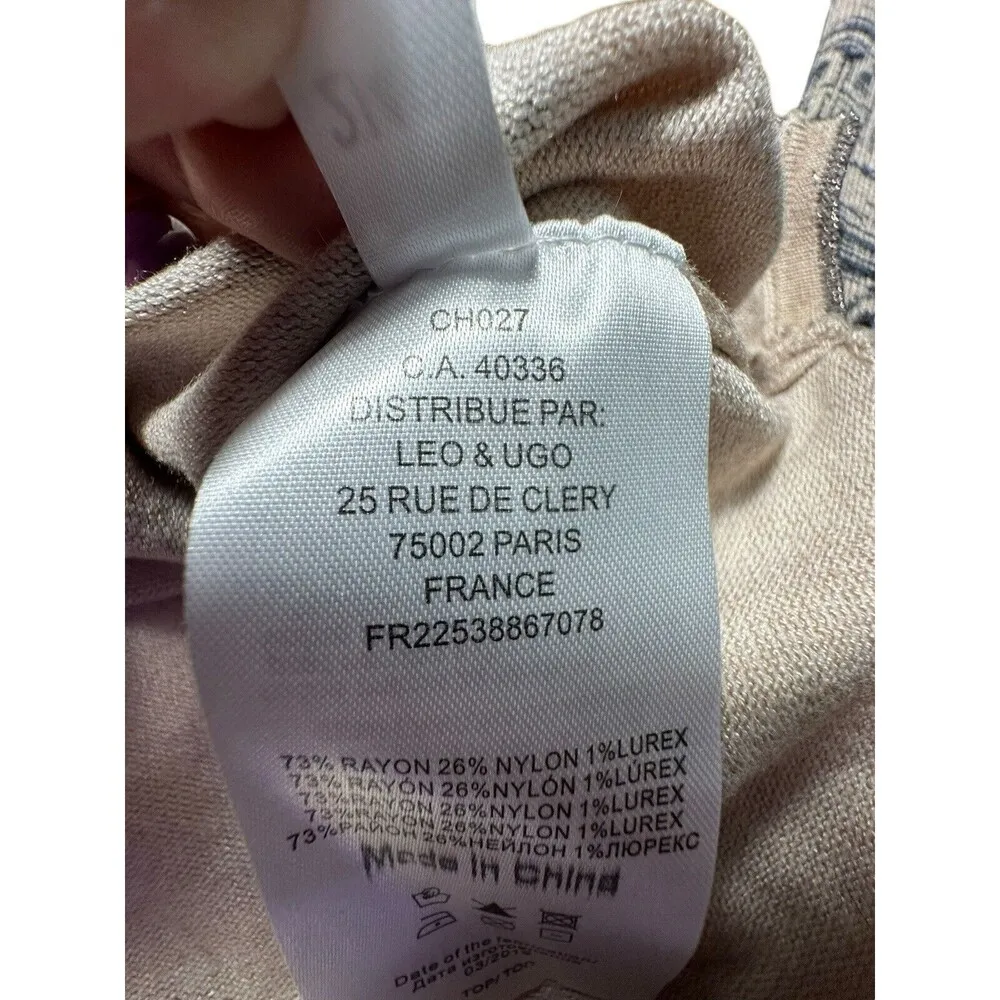 Leo & Ugo M Paris Collection Sweater Eiffel Tower Hot Air Balloon Embellished I2 Size M - Image 8