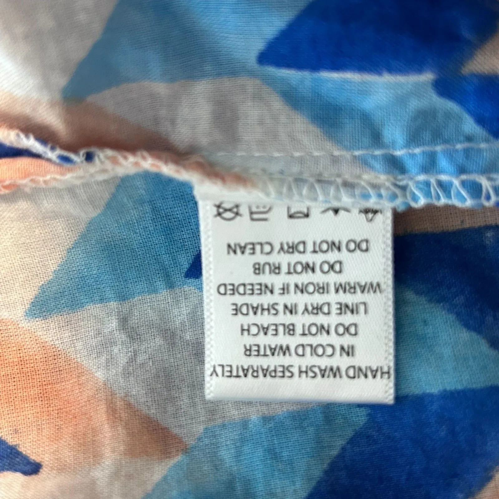 Roberta Roller Rabbit Women's Chevron Blue Top Blouse Fluter Sleeve Size M - Image 7