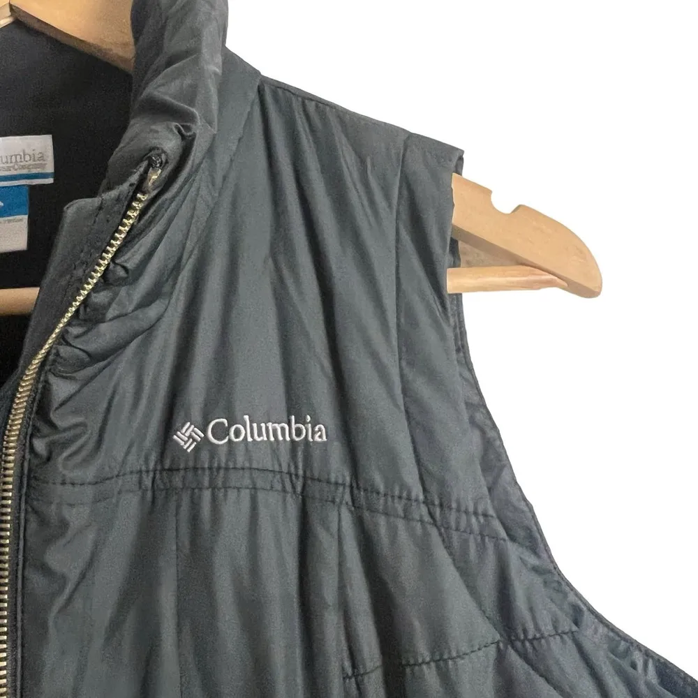 Columbia Dark Green Fleece Lined Zip Up Puffer Vest Women’s Size Small - Image 3