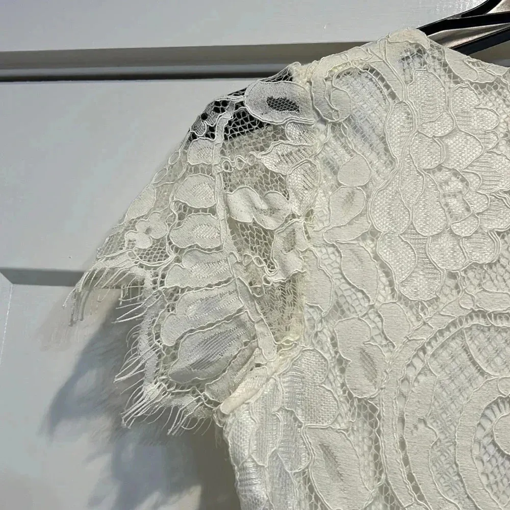 American Threads off white lace dress size small. - Image 8