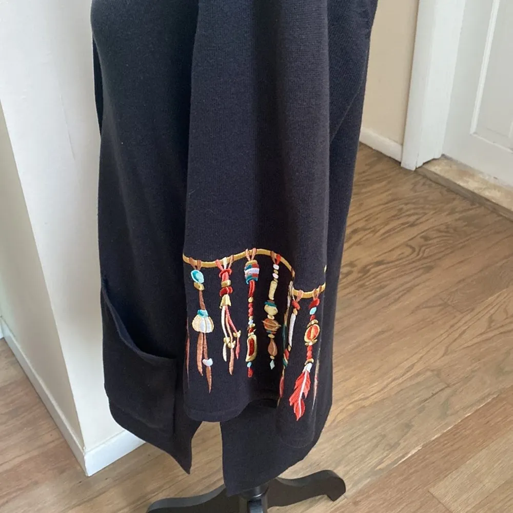 Wearable Art Cardigan with Embroidery - Image 4