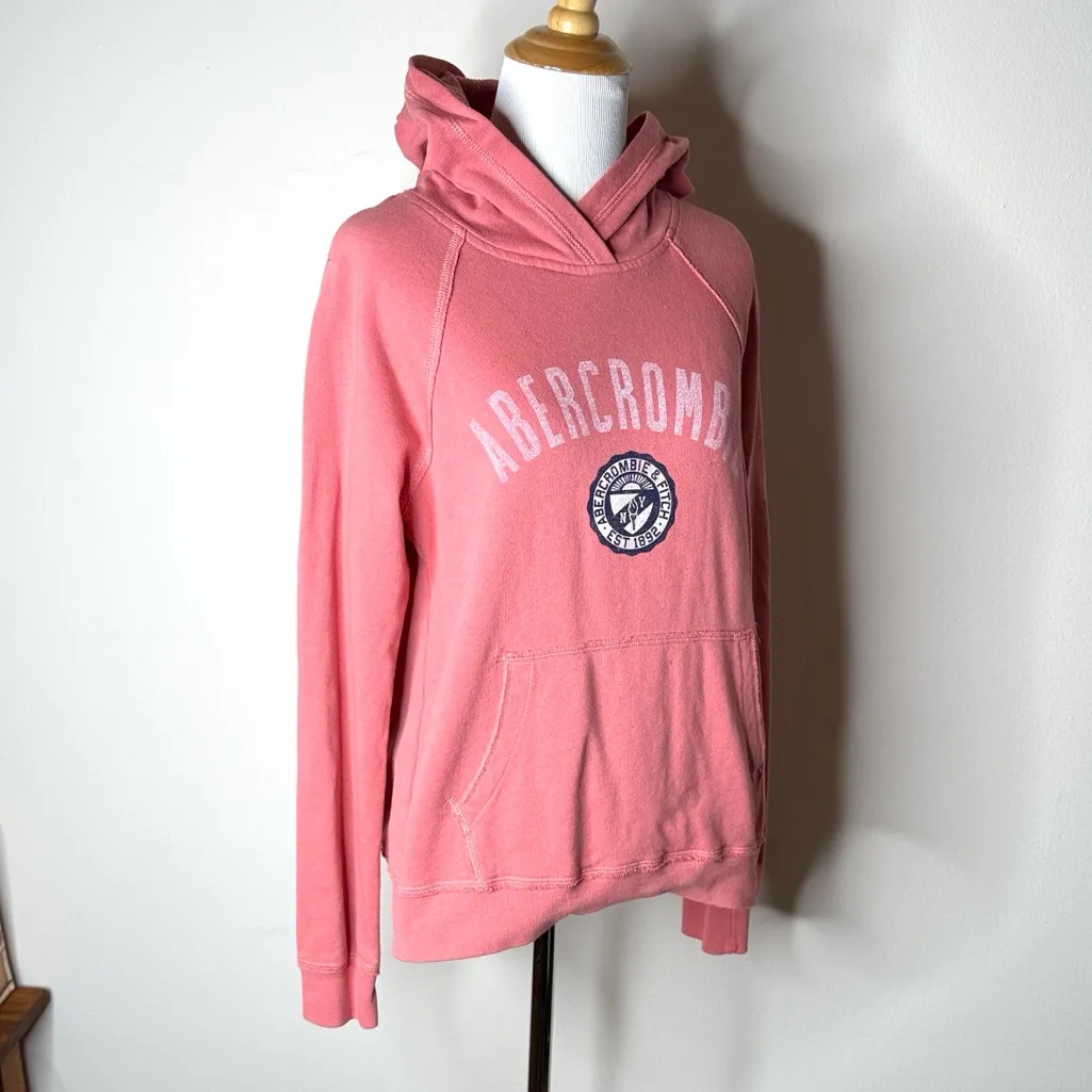 Abercrombie Pink Logo Hoodie - Image 3