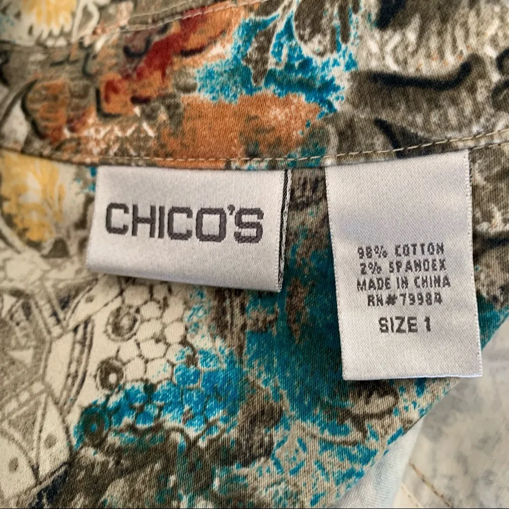 Chico’s Floral Stretch Button Down Shirt Shacket 1 - Image 6