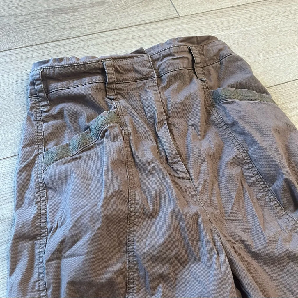 By Anthropologie Brown Cotton Blend High Waisted Cropped Ankle Pant Size 2 - Image 2