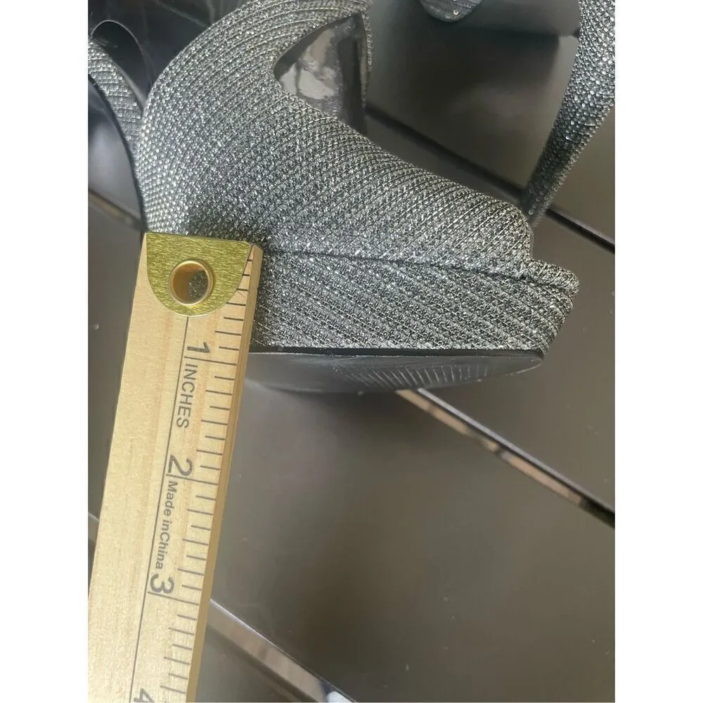 Adrianna Pappel Adrianna Rosalie Pewter Lancelot Platinum Platform Heels Size 8. - Image 5