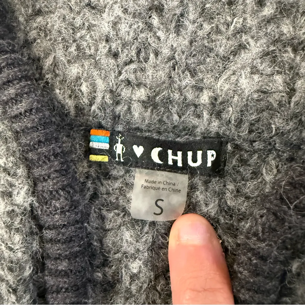 SMARTWOOL Chup Speren Wrap Sweater Open Front Cardigan Womens Small Gray/Black - Image 7