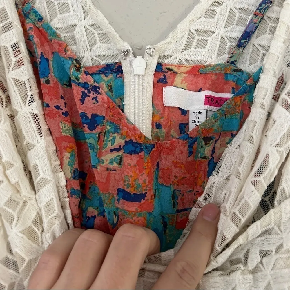 Plenty Tracy Reese Cream Cubist Petite Dress 2P Silk Lining Anthropologie Spring - Image 7