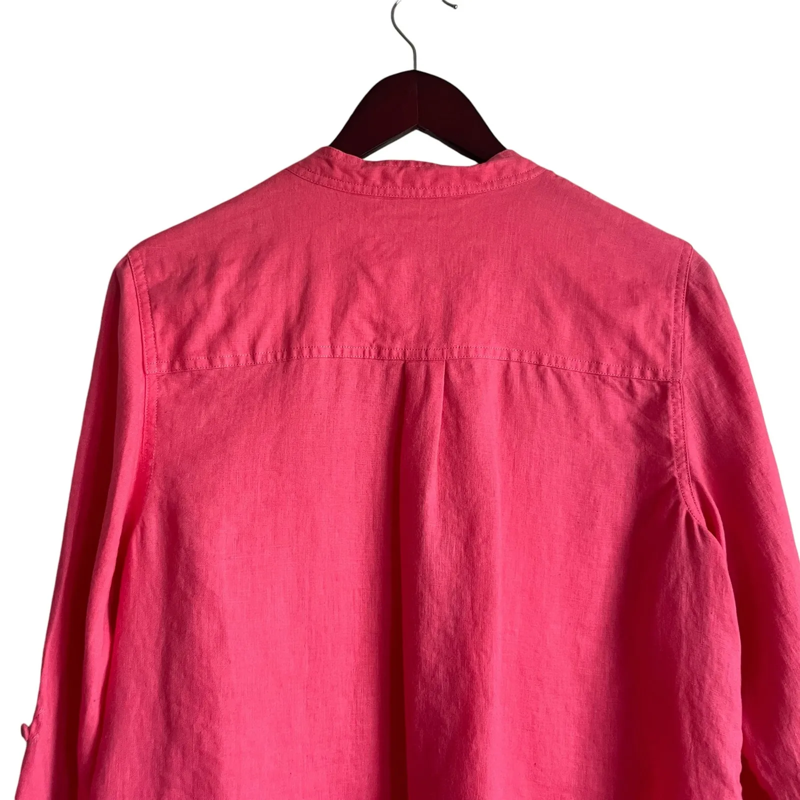 Boden Women Delores‎ Linen Top S Coral Classic Sustainable Career Office Travel Orange - Image 4