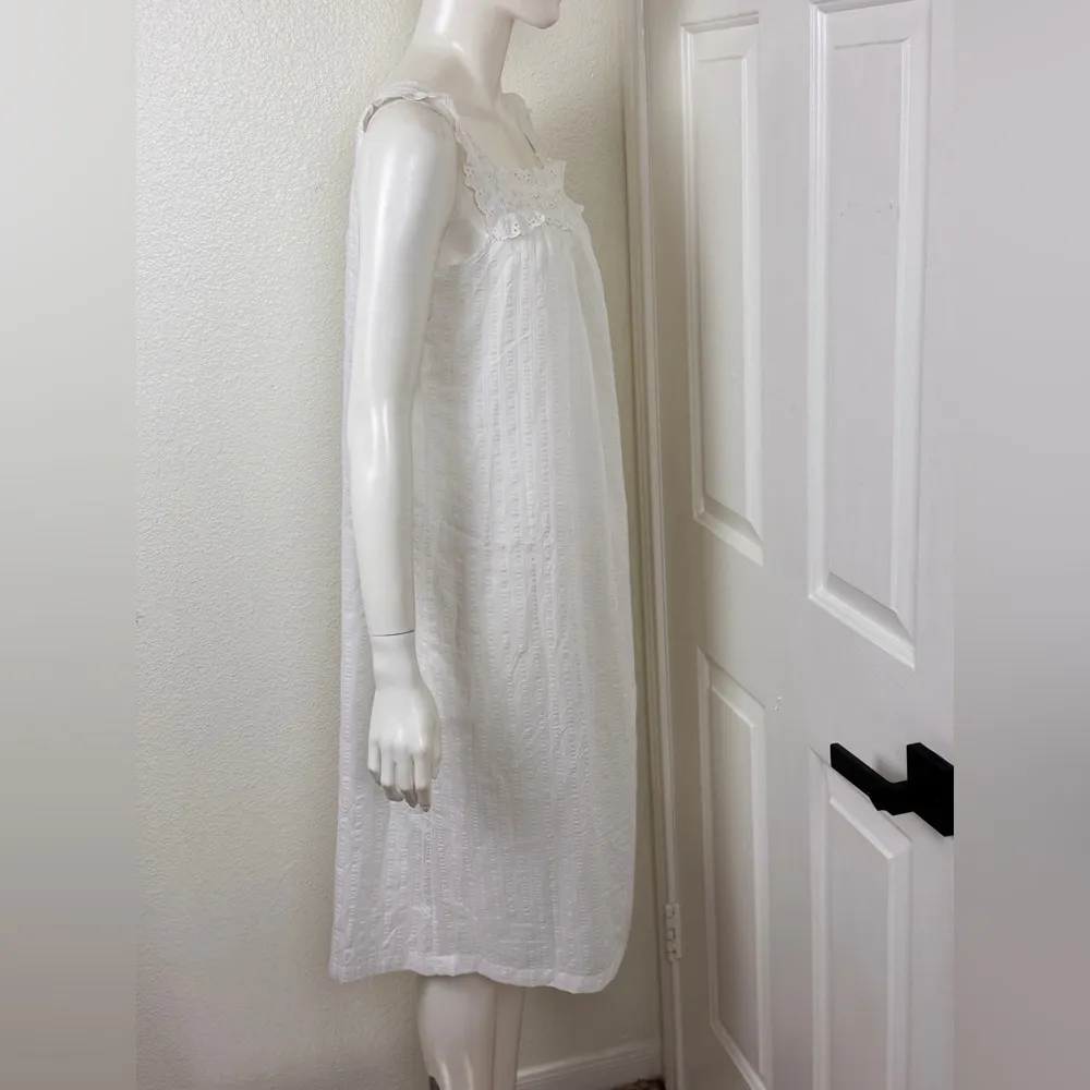 Vintage Collectibles By JC Penney Ivory Long Nightgown Med Lace Neck Sexy F35 White - Image 8