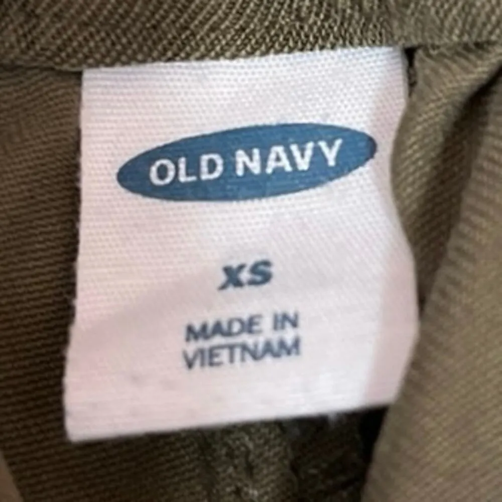 Old Navy Women Green Mid Rise Elastic Waist Drawstring Tapered Cargo Pants Sz XS - Image 4