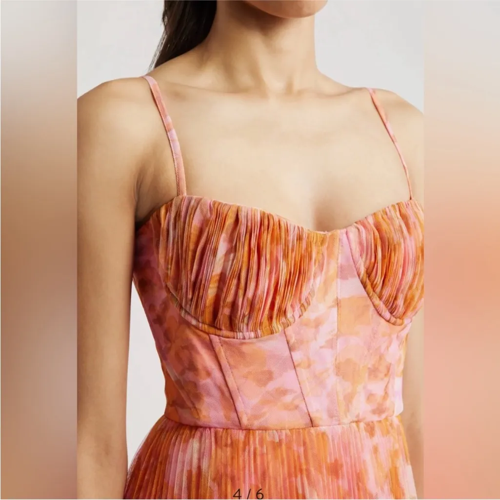 Hutch Amara Strapless Bustier Tulle Dress in Gold Vintager Size 10 - Image 3