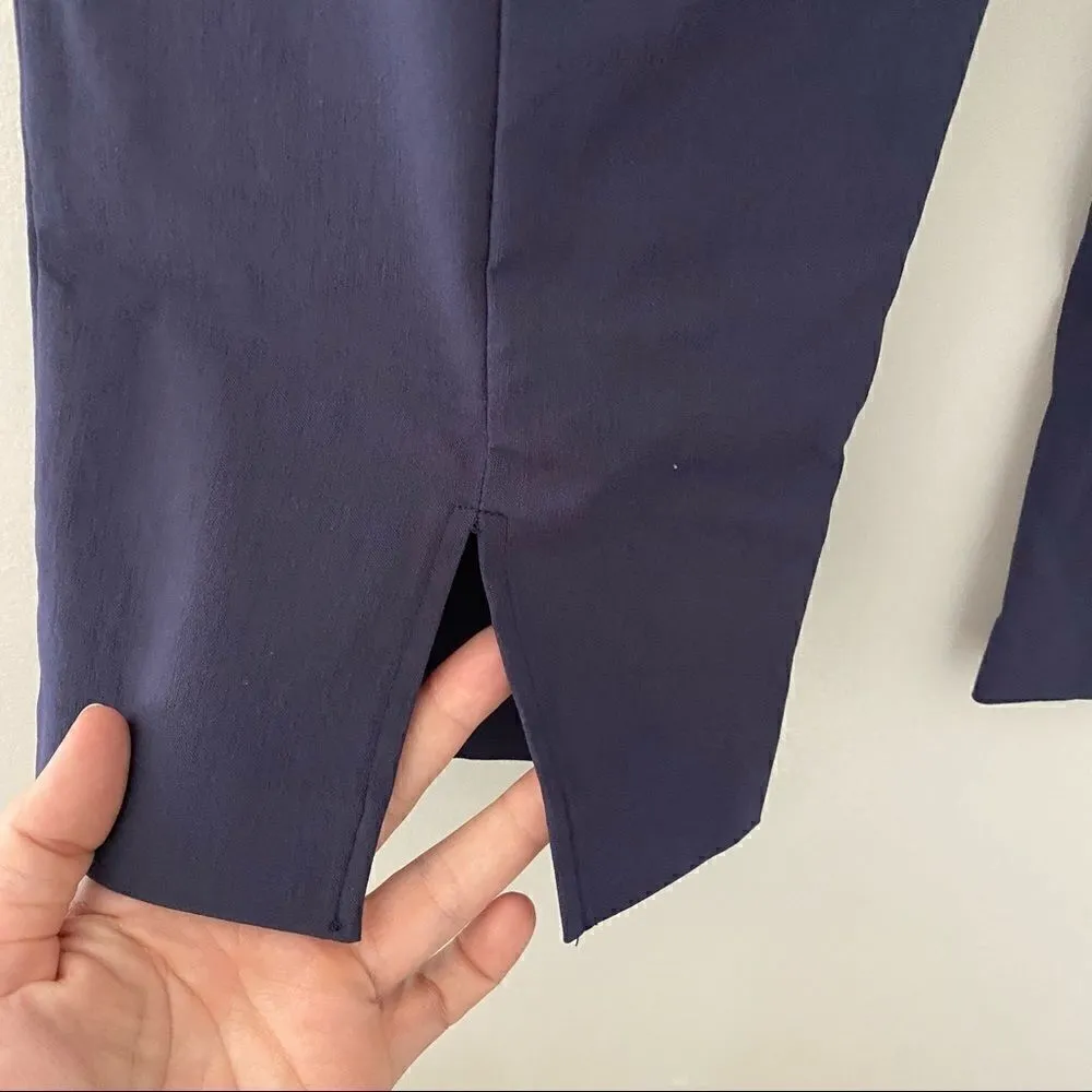 Martha Steward navy Ponte pullover slits sz 8 Blue - Image 5