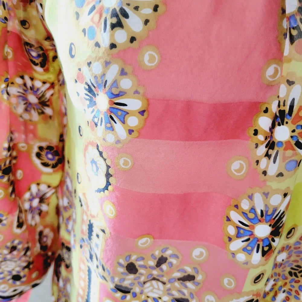 Anthro Fei damask medallion silk blouse size medi - Image 4