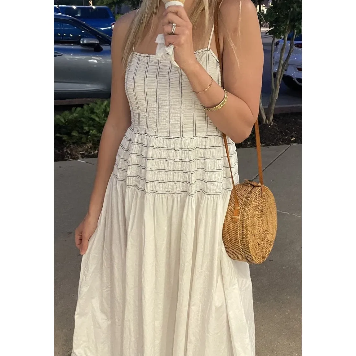 Saylor Adalene Midi Dress‎ Pinstripe Sun Dress Sundress Size XL Preppy - Image 16