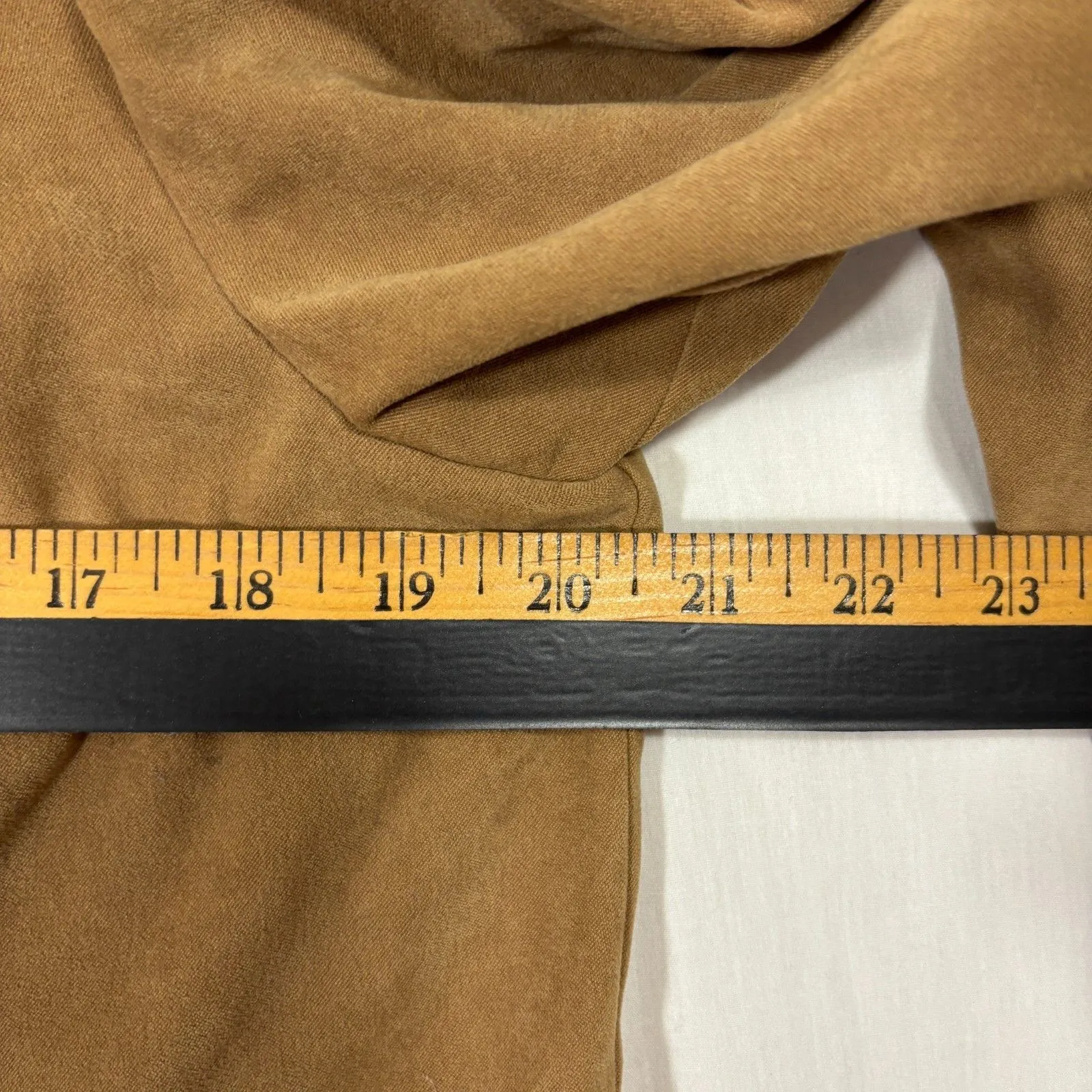 JM Collection Women's Faux Suede Jacket Camel Zip Modern Minimalist Casual Sz 12 - Image 5