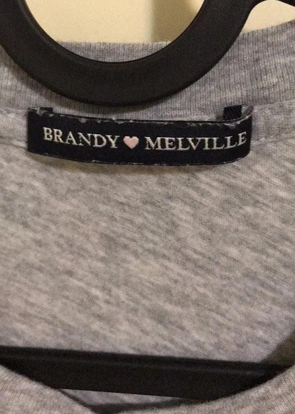 Brandy Melville Gray T-Shirt - Image 2