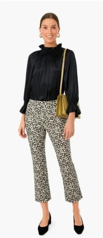 Tuckernuck Ashford Leopard Pants Size S NWT Stretch Cropped Slim Fit Chic - Image 1