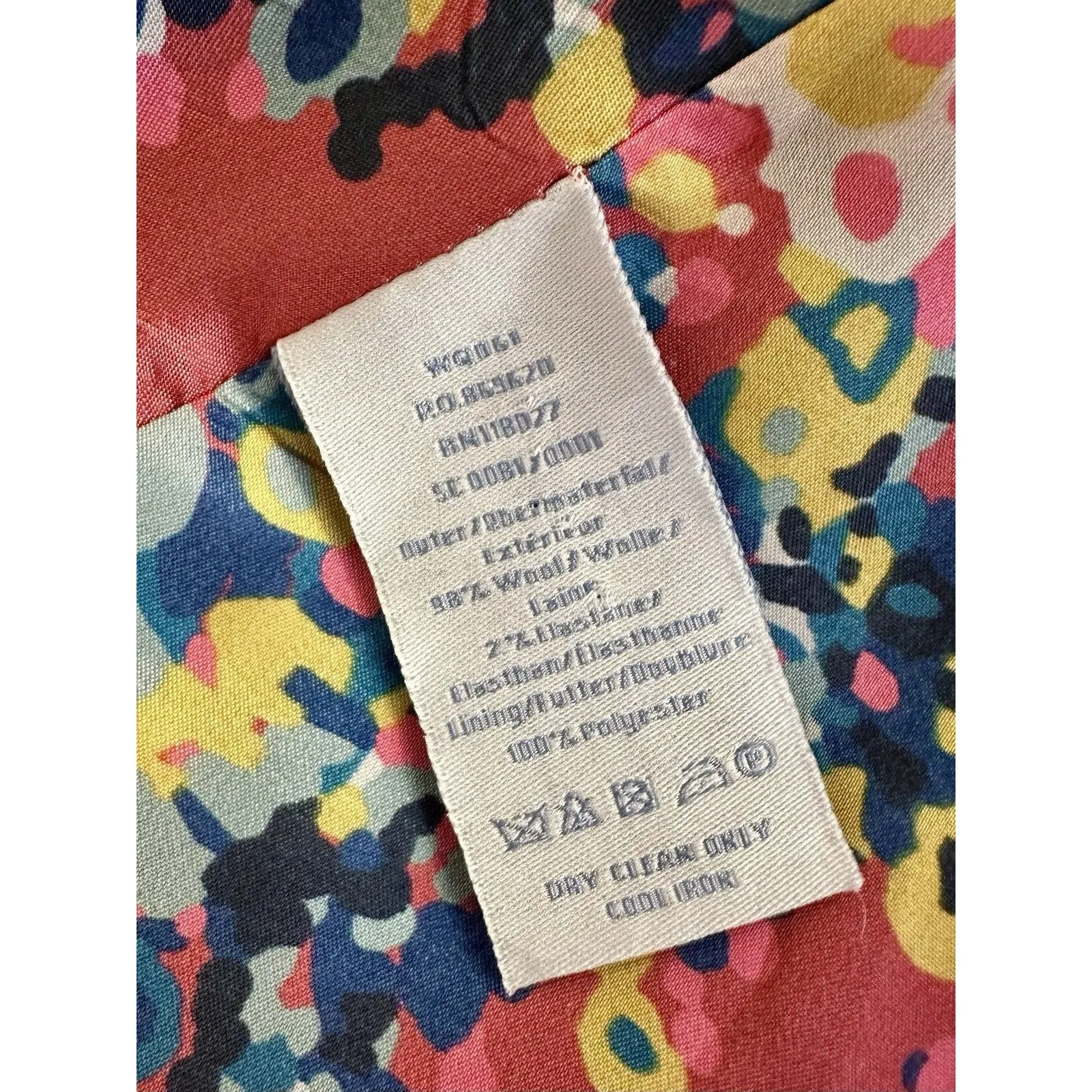 Boden Gray Wool Blend Polka Dot Three Button Blazer Floral Lining Size 6P EUC!! - Image 5